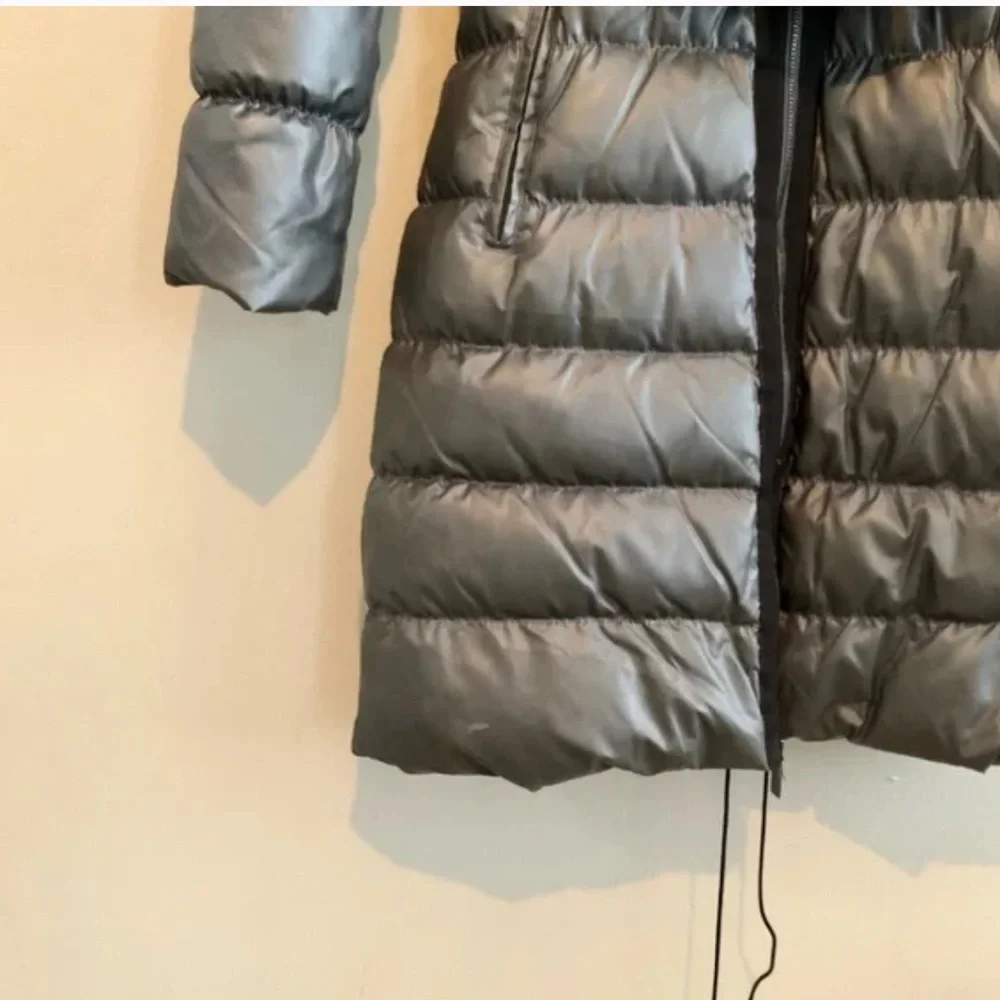 Vero Moda Iman 3/4 Puffer Thick Comfy Belted Hooded Winter Jacket Coat Grey - Picture 5 of 15